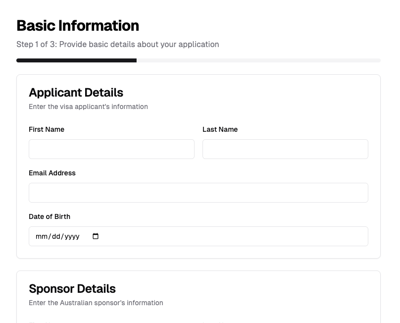 Document collection form